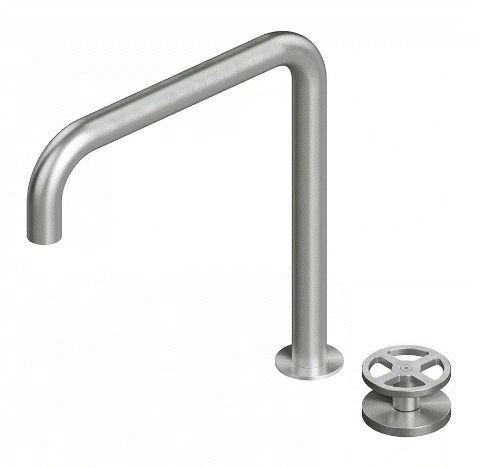 QuadroDesign Valvola02 Bateria umywalkowa brushed stainless steel 2032AS
