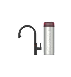 Quooker Zestaw bateria kuchenna z wyciąganą wylewką Flex Round plus zbiornik HOT 3L PRO3 Czarny mat