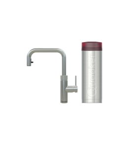 Quooker Zestaw bateria kuchenna z wyciąganą wylewką Flex Square plus zbiornik HOT 3L PRO3 Stal nierdzewna