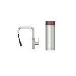 Quooker Zestaw bateria kuchenna z wyciąganą wylewką Flex Square plus zbiornik HOT 3L PRO3 Stal nierdzewna