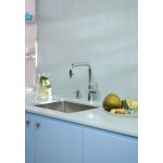 Quooker Zestaw bateria kuchenna z wyciąganą wylewką Flex Square plus zbiornik HOT 7L COMBI+ Stal nierdzewna