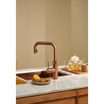 Quooker Zestaw bateria kuchenna z wyciąganą wylewką Flex Square plus zbiornik HOT 7L COMBI+ Różowa miedź