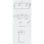 Rak Ceramika Des Umywalka podwójna 121x46 biały połysk DESWB12101AWHA