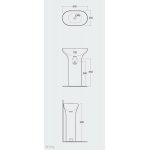 Rak Ceramika Des Umywalka odpływ do podłogi 60x35 biały połysk DESFS6000AWHA