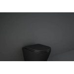 Rak Ceramika Feeling Deska WC wolnoopadająca slim czarny mat RSTSC3901504