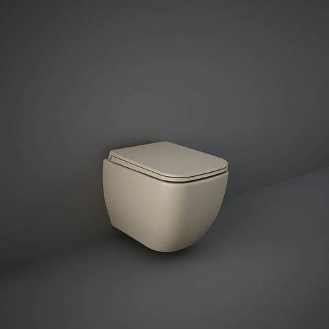 Rak Ceramika Feeling Metropolitan Miska bezrantowa z deską wolnoopadającą 52,5x34 cappuccino mat METRFEEL3SET