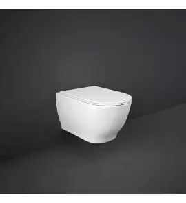 Rak Ceramika Moon Miska bezrantowa 56x36 z deską wolnoopadającą slim biały połysk MOON1SET