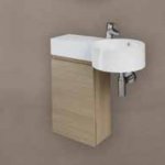 Rak Ceramika Petit Umywalka 77x36 z blatem i szafką podumywalkową 40x22 scandinavian oak PET177JOY040SOK