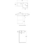Rak Ceramika Petit Umywalka blat z lewej 76,5x36 biały połysk PETWB37700AWHAB