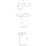 Rak Ceramika Petit Umywalka blat z prawej 76,5x36 biały połysk PETWB47700AWHA