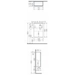 Rak Ceramika PETIT Zestaw Umywalka z blatem z prawej 77x36 biały połysk+Szafka podumywalkowa 40x21 Moka walnut PETWB27700AWHA+JOYWH040MOK