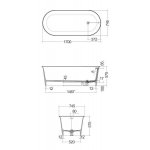 Rak Ceramika VALET Wanna wolnostojąca 170x74,5 beżowy mat VALBT17075505