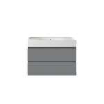 Rak Ceramika Zestaw DES Umywalka 81x46 biały połysk i Szafka Joy szary połysk SETDESWH080UGY