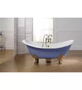 Bleu Provence Thym Wanna wolnostojąca z nogami złotymi 154x75 niebieski 5050R