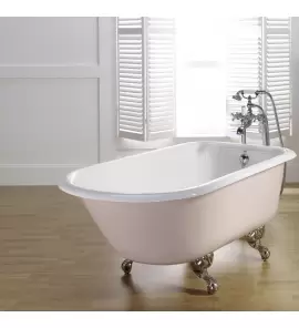 Bleu Provence Anis Wanna wolnostojąca z nogami chrom 137x76,5 różowy 1030R1