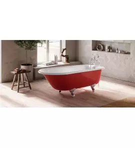 Bleu Provence Anis Wanna wolnostojąca z nogami chrom 154x77 czerwony 1050R