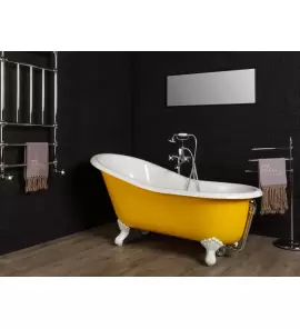 Bleu Provence Lavande Wanna wolnostojąca z nogami białymi 154x76,5 żółty 2050R