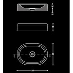 Relax Design Button Umywalka stawiana 60x42 z korkiem white matt BUTTON60LX01MATT