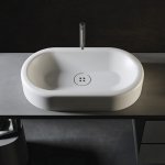 Relax Design Button Umywalka stawiana 75x42 z korkiem white matt BUTTON75LX01MATT