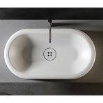 Relax Design Button Umywalka stawiana 75x42 z korkiem white matt BUTTON75LX01MATT