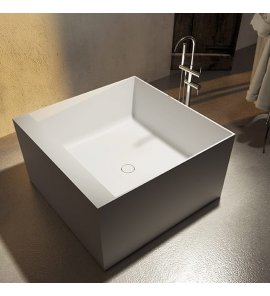 Relax Design Essequadro Wanna wolnostojąca 120x120 z korkiem white matt ESSEQUADROLX01MATT