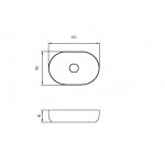 Relax Design Horizon Series Umywalka stawiana 60×42 z korkiem white matt HORIZON60LX01MATT