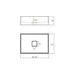 Relax Design "L" Series Umywalka stawiana 60x42 z korkiem white matt LSERIESL2MLX01MATT