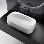Relax Design Meta sink Umywalka stawiana 75x41,5 z korkiem white matt METALX01MATT