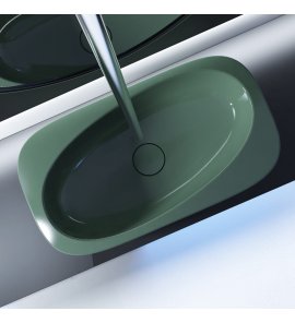  Relax Design Meta sink Umywalka stawiana 75x41,5 z korkiem moss green glossy METALX13GLOSSY