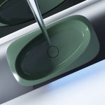  Relax Design Meta sink Umywalka stawiana 75x41,5 z korkiem moss green glossy METALX13GLOSSY