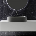  Relax Design Meta sink Umywalka stawiana 75x41,5 z korkiem soft grey glossy METALX03GLOSSY