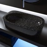   Relax Design Meta sink Umywalka stawiana 75x41,5 z korkiem black white glossy METABLACKWHITEGLOSSY