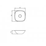 Relax Design Soft Series Umywalka stawiana 42×42 z korkiem white matt SOFTMINILX01MATT