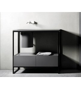  Relax Design Uli’ Double Umywalka podblatowa ze stelażem 96x50 soft grey glossy ULILX03GLOSSY