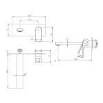 Remer Academy Bateria umywalkowa podtynkowa 185 mm - element zewnętrzny Chrom AY15WB