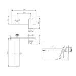 Remer Academy Bateria umywalkowa podtynkowa 213 mm - element zewnętrzny Chrom AY15LWB