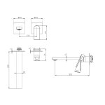 Remer Academy Bateria umywalkowa podtynkowa 213 mm - element zewnętrzny Chrom AY15PLWB