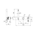 Remer Atelier Bateria natryskowa podtynkowa z zestawem natryskowym 2-drożna - element zewnętrzny Chrom AL97D2WB