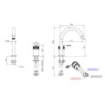 Remer Atelier Bateria umywalkowa jednouchwytowa dwuotworowa Brushed Gold AL57BG