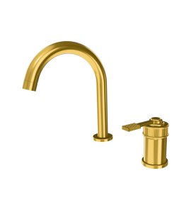 Remer Atelier Bateria umywalkowa jednouchwytowa dwuotworowa Brushed Gold AL57BG