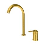 Remer Atelier Bateria umywalkowa jednouchwytowa wysoka dwuotworowa Brushed Gold AL57LBG