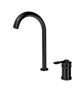 Remer Atelier Bateria umywalkowa jednouchwytowa wysoka dwuotworowa Brushed Black Chrome AL57LCFP