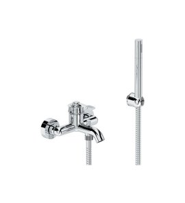 Remer Atelier Bateria wannowo-natryskowa ścienna z zestawem natryskowym Chrom AL02