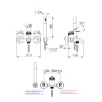 Remer Atelier Bateria wannowo-natryskowa ścienna z zestawem natryskowym Brushed Gold AL02BG