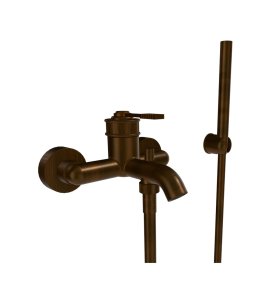 Remer Atelier Bateria wannowo-natryskowa ścienna z zestawem natryskowym Oil Bronze AL02BR