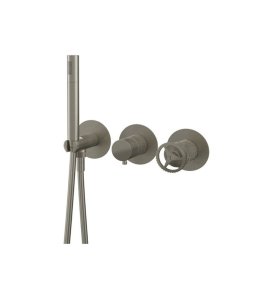 Remer Chrono Bateria natryskowa podtynkowa z zestawem natryskowym 2-drożna - element zewnętrzny Visual Inox CH97D2PWBXV