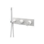 Remer Chrono Bateria natryskowa podtynkowa z zestawem natryskowym 2-drożna - element zewnętrzny Matt White CH97D2WBBO