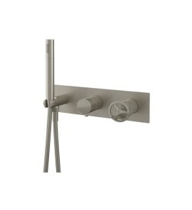 Remer Chrono Bateria natryskowa podtynkowa z zestawem natryskowym 2-drożna - element zewnętrzny Visual Inox CH97D2WBXV