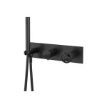 Remer Chrono Bateria natryskowa podtynkowa z zestawem natryskowym 3-drożna - element zewnętrzny Brushed Black Chrome CH97D3WBCFP