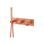 Remer Chrono Bateria natryskowa podtynkowa z zestawem natryskowym 2-drożna - element zewnętrzny Brushed Copper CH97D2WBRP